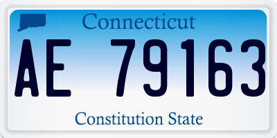 CT license plate AE79163