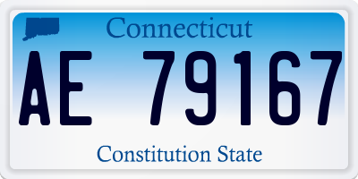 CT license plate AE79167