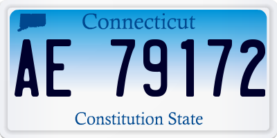 CT license plate AE79172