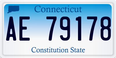 CT license plate AE79178