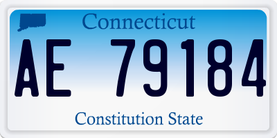 CT license plate AE79184