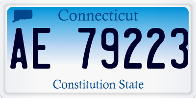 CT license plate AE79223
