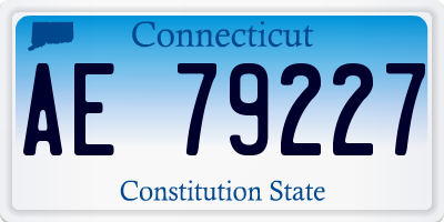 CT license plate AE79227