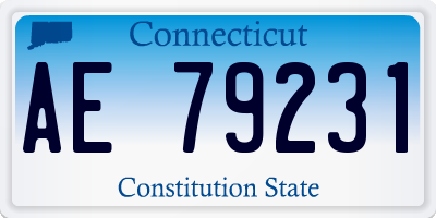 CT license plate AE79231