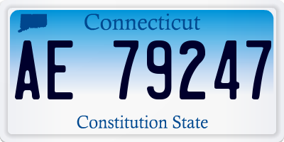 CT license plate AE79247