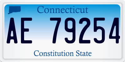 CT license plate AE79254