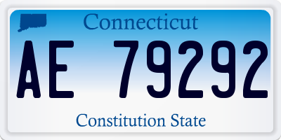CT license plate AE79292