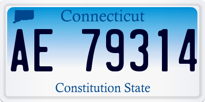 CT license plate AE79314
