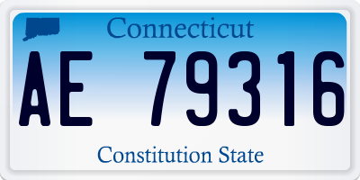 CT license plate AE79316