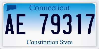 CT license plate AE79317