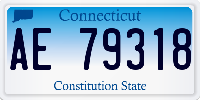 CT license plate AE79318