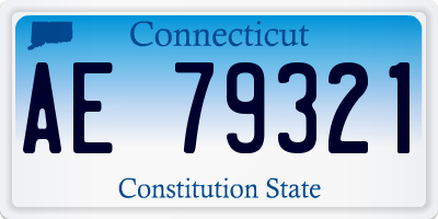 CT license plate AE79321