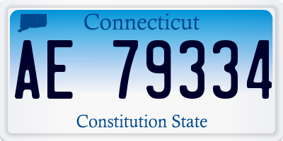 CT license plate AE79334