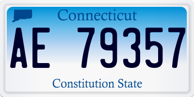 CT license plate AE79357