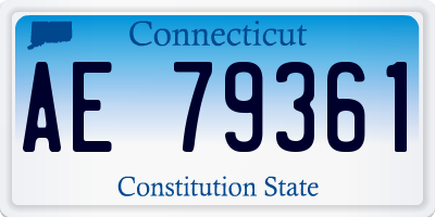CT license plate AE79361