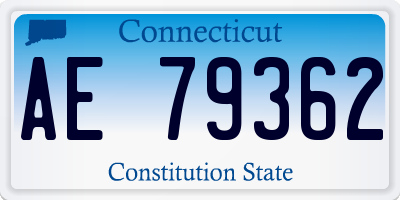 CT license plate AE79362