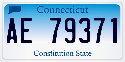 CT license plate AE79371
