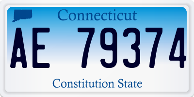 CT license plate AE79374