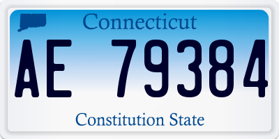 CT license plate AE79384