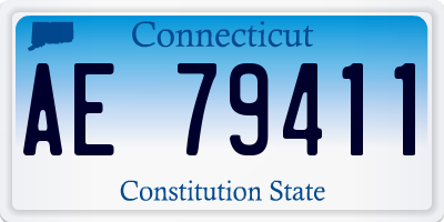 CT license plate AE79411