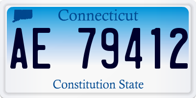 CT license plate AE79412