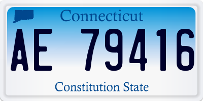CT license plate AE79416