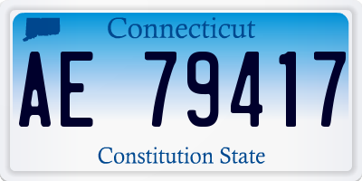 CT license plate AE79417