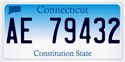 CT license plate AE79432