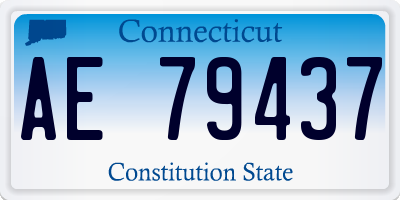 CT license plate AE79437