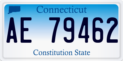 CT license plate AE79462