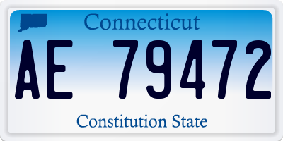 CT license plate AE79472