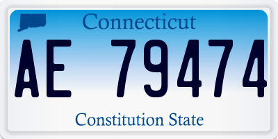 CT license plate AE79474