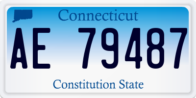 CT license plate AE79487