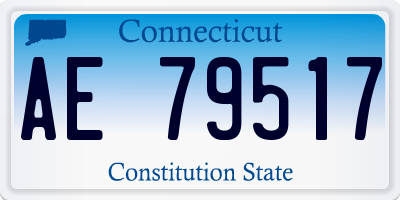 CT license plate AE79517