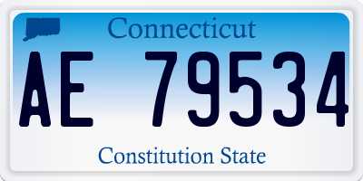 CT license plate AE79534