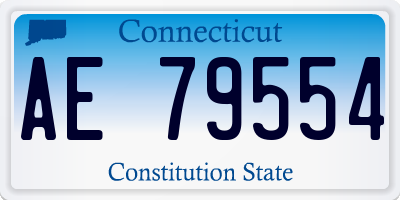 CT license plate AE79554