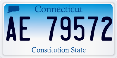 CT license plate AE79572