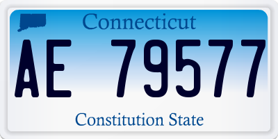 CT license plate AE79577