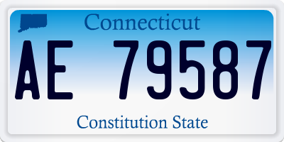 CT license plate AE79587