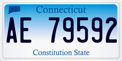 CT license plate AE79592