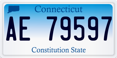 CT license plate AE79597