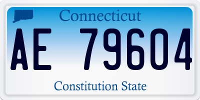 CT license plate AE79604