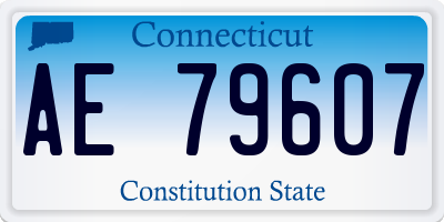 CT license plate AE79607