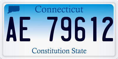 CT license plate AE79612