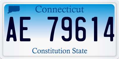 CT license plate AE79614