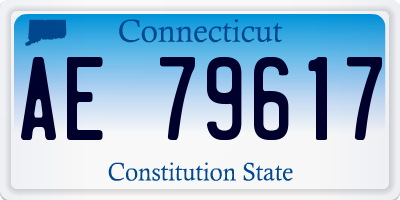 CT license plate AE79617