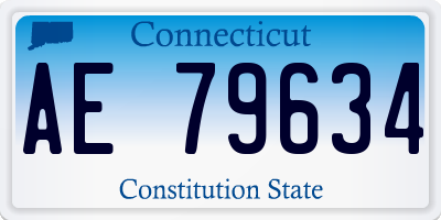 CT license plate AE79634