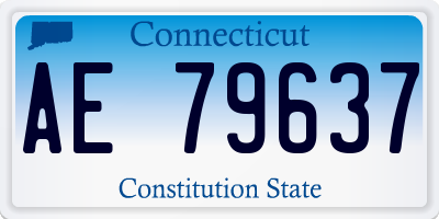 CT license plate AE79637