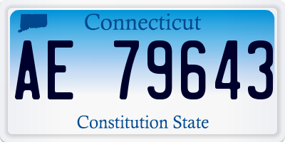 CT license plate AE79643