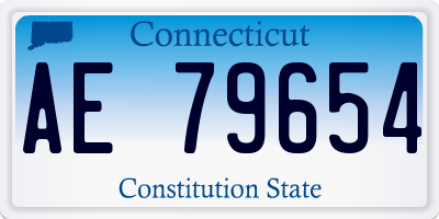 CT license plate AE79654